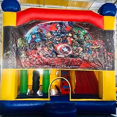 Hire Avengers (4.5x4.m) with slide and Basketball Ring inside, in Mickleham, VIC