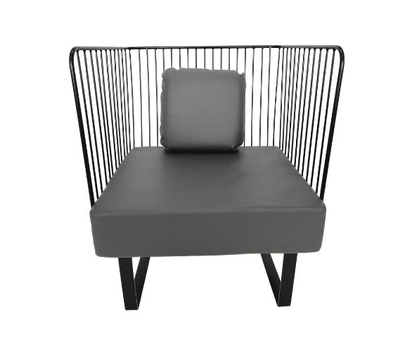 Hire Single Seater Chair, Wire, Black, Grey Cushions, hire Chairs, near Moorabbin image 1