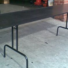 Hire Black Ply Top Folding Trestle Table, in Balaclava, VIC