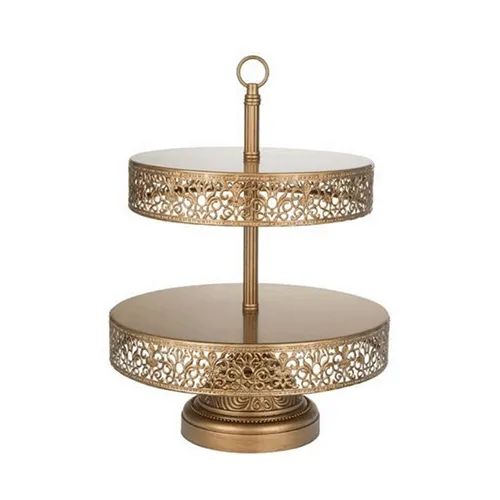 Hire Gold 2-Tier Cupcake Stand Hire