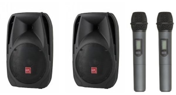 Hire PA System - 2x Speakers & 2x Wireless Microphones