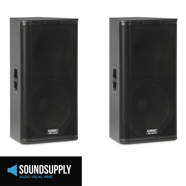 Hire 2x 1000 WATT RMS 15" INCH QSC KW152 PA SPEAKER, hire Speakers, near Hoppers Crossing