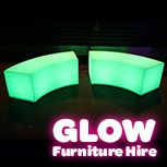 Hire Glow Curved Bench - Package 2, hire Chairs, near Smithfield