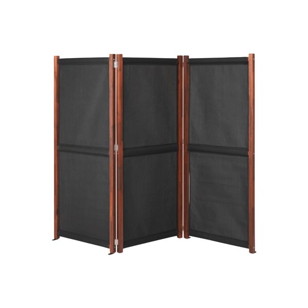 Hire PARTITION 3 PANEL WOOD AND BLACK MESH