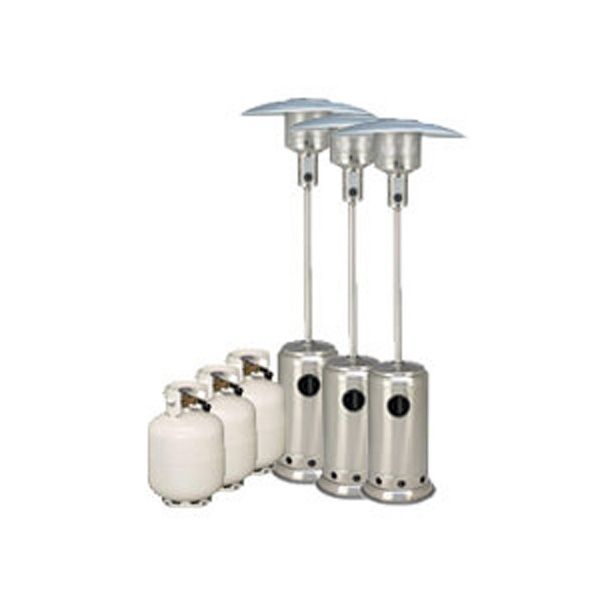 Hire Package 3 – 3 x Mushroom Heater With Gas Bottle Included, from Melbourne Party Hire Co