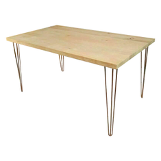 Hire Gold Hairpin Banquet Table With Natural Timber Top, in Traralgon, VIC