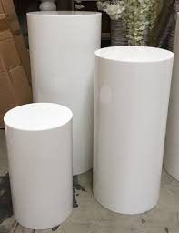 Hire Plinths Round 3 Set – White, hire Miscellaneous, near Seven Hills