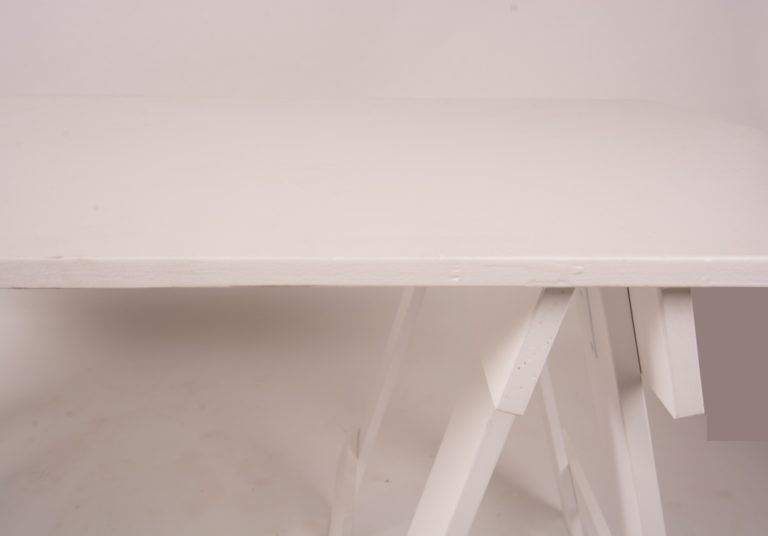 Hire WHITE PAINTED TRESTLE TABLE, hire Tables, near Botany image 1