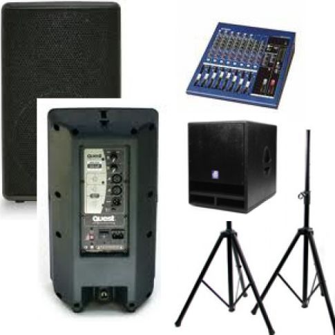Hire $240 Small Party Audio System with Sub, hire Microphones, near Kensington image 1