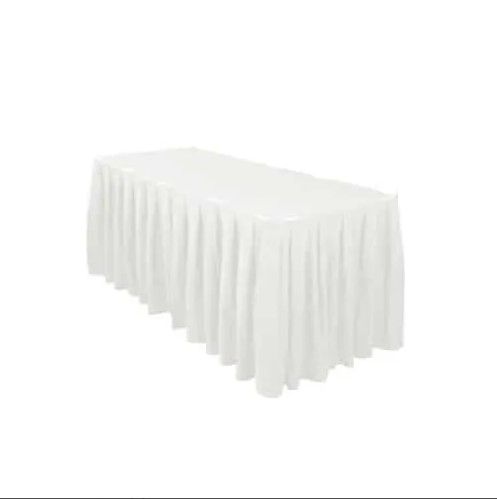Hire White Table Skirts (Rectangular) Hire
