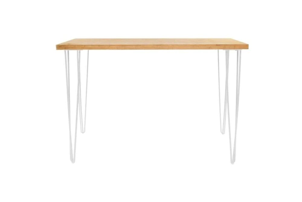 Hire White Hairpin Bar Table Hire – Timber Top, hire Tables, near Wetherill Park