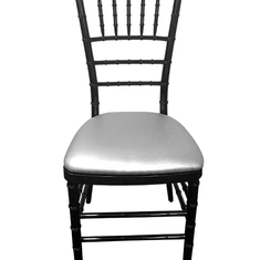 Hire Black Tiffany Chair with Silver Cushion Hire, in Wetherill Park, NSW