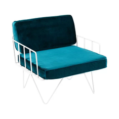 Hire Wire Arm Chair Hire w/ Ivy Green Velvet Cushions, in Blacktown, NSW