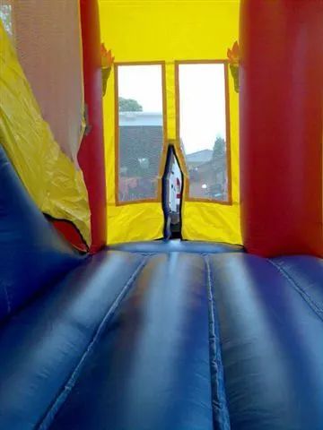 Hire (3.5 x 5m) Small Red Combo Castle, hire Jumping Castles, near Brighton East image 1