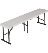 Hire White Plastic bench seat with folding legs, hire Chairs, near Underwood