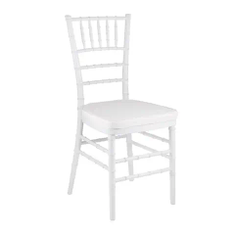 Hire WHITE TIFFANY CHAIR WITH WHITE CUSHION