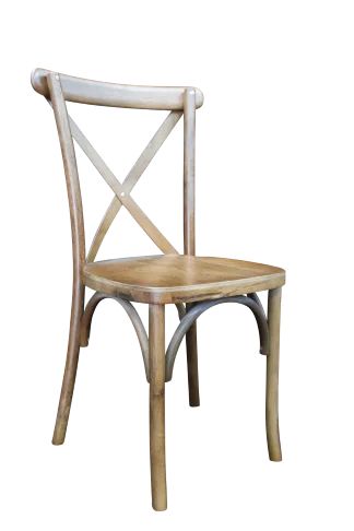 Hire Cross Back Chair - Oak Wood, from Hire King