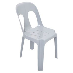 Hire White plastic chair – sturdy and stackable, in Underwood, QLD