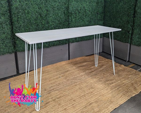 Hire Hairpin Bar Table - Black Top, from Don’t Stop The Party