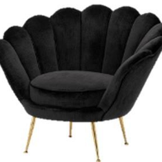 Hire Luxe - Black Velvet Petal Chair, in Marrickville, NSW