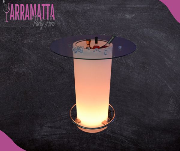 Hire LED Cocktail Table With Ice Tub