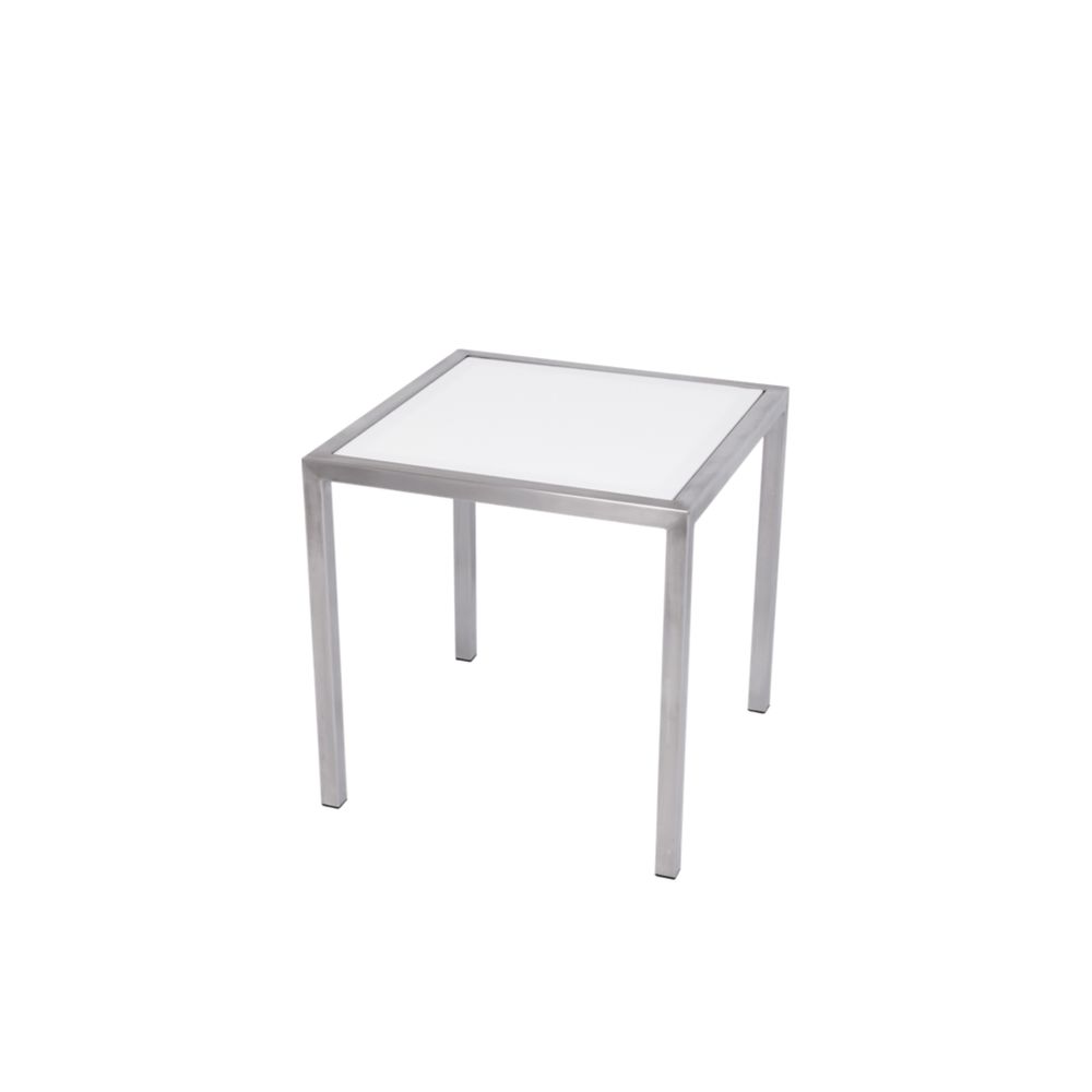 Hire SIDE TABLE STAINLESS STEEL WITH ACRYLIC TOP, hire Tables, near Brookvale image 1