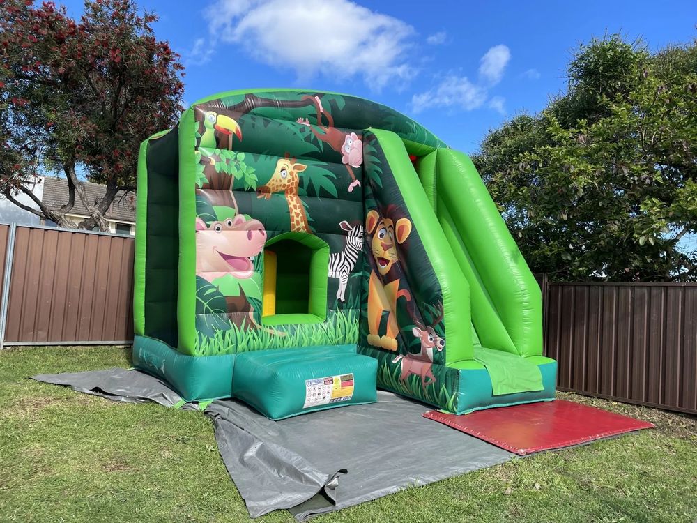 Hire ANIMAL KINGDOM COMBO WITH SLIDE POP UPS BASKETBALL HOOP AND OBSTACLES, hire Jumping Castles, near Doonside