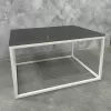 Hire Black Rectangular Coffee Table w/ Black Marble Top Hire