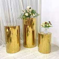 Hire Plinths Round 3 Set – Gold, hire Miscellaneous, near Seven Hills