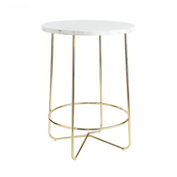 Hire Gold Wire Arrow Table with Marble Top Hire