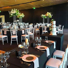 Hire Black Tablecloth for Standard Trestle Table Hire, in Blacktown, NSW