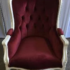 Hire French Provincial Burgundy Armchair, in Marrickville, NSW