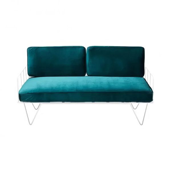 Hire Emerald Green Velvet Wire Sofa Lounge Hire