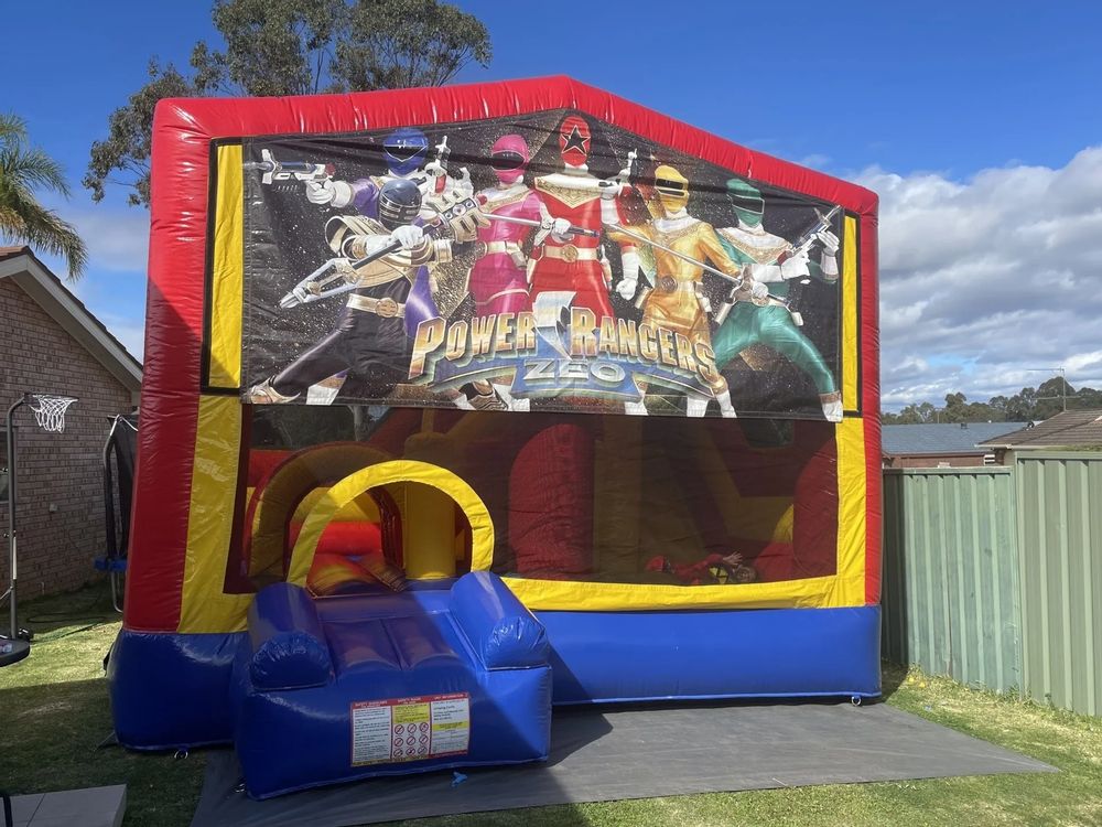 Hire POWER RANGERS JUMPING CASTLE WITH SLIDE, hire Jumping Castles, near Doonside