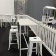 Hire White Rectangular Tapas Table Hire w/ White Top, hire Tables, near Oakleigh image 2