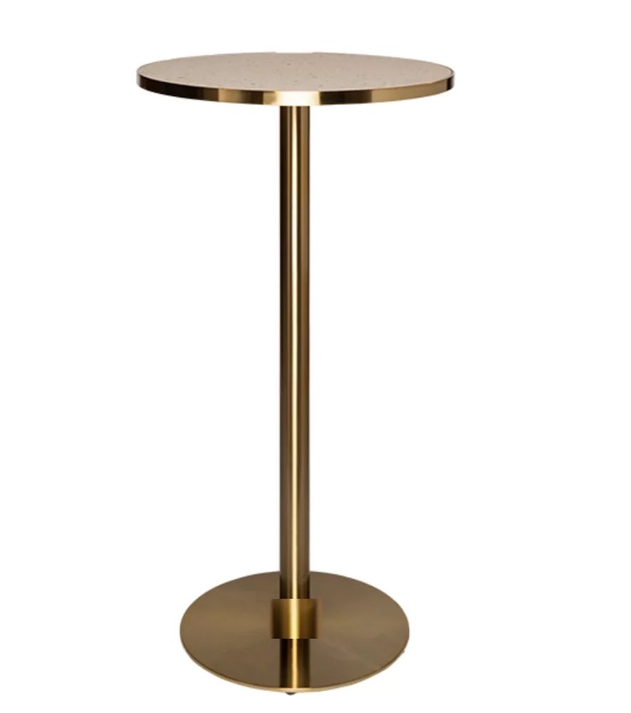 Hire Brass Cocktail Bar Table Hire – Pink Terrazzo Top, hire Tables, near Wetherill Park