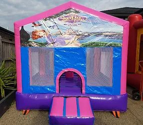 Hire Sofia the First (3x3m) Castle with Basketball Ring inside, hire Jumping Castles, near Mickleham