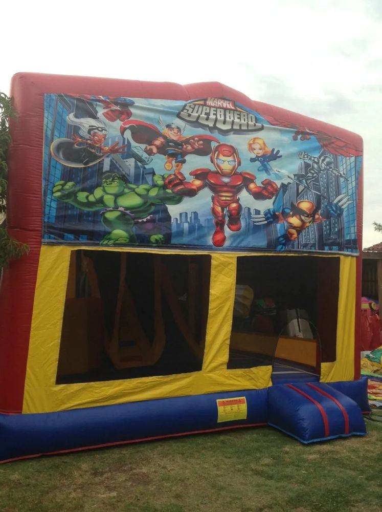 Hire SUPER HEROES JUMPING CASTLE WITH SLIDE, hire Miscellaneous, near Doonside
