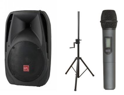 Hire PA System - 1x Speaker, 1x Stand & 1x Wireless Microphones