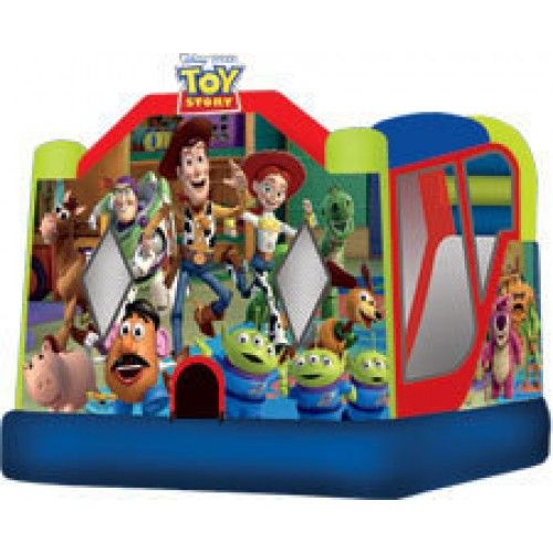 Hire Jumping Castle Combo with slide & basket ball ring ( Looney Tunes ) 6x5mtrs