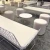 Hire White Velvet Ottoman Stool Hire, hire Chairs, near Wetherill Park image 2