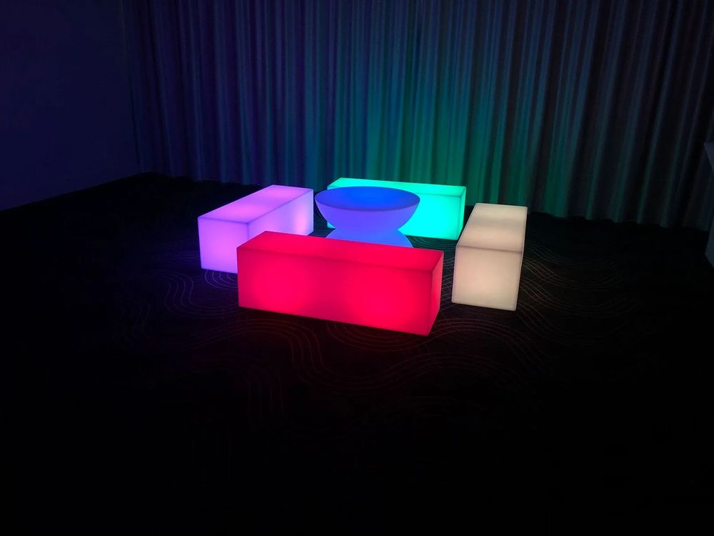 Hire Glow Rectangle Bench Hire, hire Chairs, near Auburn image 2