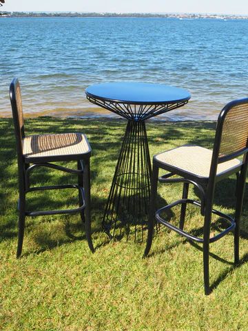 Hire Black Rattan Bar Stool