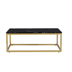 Hire Gold Rectangular Coffee Table Hire – Black Top, in Wetherill Park, NSW