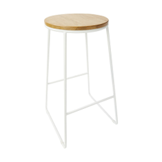 Hire Bar Stool - Industrial with white legs